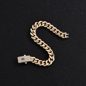 Bracciale Monaco Hip-Hop in Rame di Alta Qualità Placcato Oro 14k, Gioielli alla Moda per Uomo e Donna - Product Image 3