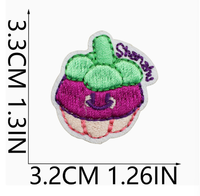 Petites écussons décoratifs en tissu, écusson burger, étiquettes brodées à la machine, badges gâteau boisson, écussons thermocollants