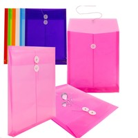 Pochette transparente en PP Kaplo avec fermeture à bouton-pression, format A4, étanche, thermoscellée, réutilisable, pour le bureau, l'école et les affaires