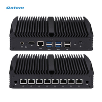 Mini PC QOTOM Q30600GER-S13 Intel Core I3 I5 I7, 8 LAN, Sin Ventilador, Almacenamiento SSD, RAM DDR4, Win 10, Linux, Uso Empresarial, Red