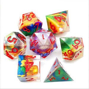 <span class=keywords><strong>Dungeons</strong></span> & Dragons Dnd D&d 7 pièces par ensemble emballées dans une boîte en fer Jeux de rôle dés en résine à coins vifs avec papier de confiserie - Product Image 5