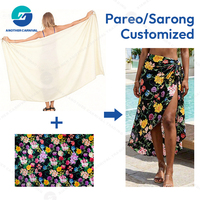 Pareo Largo Brasileño de 1 Pieza, Talla Grande, Secado Rápido, Personalizado, Traje de Baño, Cubre Traje de Baño, Estampado Floral, OEM
