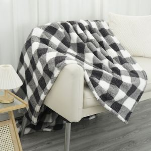 Classic Throw Blanket for Couch, Super Soft Cozy Warm Decorative Blankets, Reversible Plaid Fluffy Throws for <b>Sofa</b>, Bed, <b>Grey</b> - Product Image 2