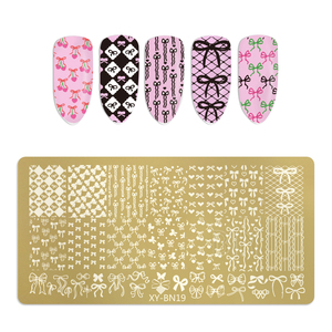 ใหม่แผ่นปั๊มเล็บฝรั่งเศสขนาด6*12ซม. เครื่องมือทำเล็บดอกไม้ศิลปะแบบแปลกๆแผ่นเหล็กแม่แบบเล็บ - Product Image 1