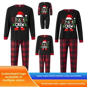 Cartoon Rentier Santa Print Plaid Langarm PJ Set Familie <span class=keywords><strong>Matching</strong></span> Holiday Pyjamas für Herbst und Frühling - Product Image 2