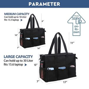 Utility Water Resistant Tote <b>Bag</b> with 13 Pockets, Top Zipper Closure & Thick Bottom Support, for Working Women - Product Image 2