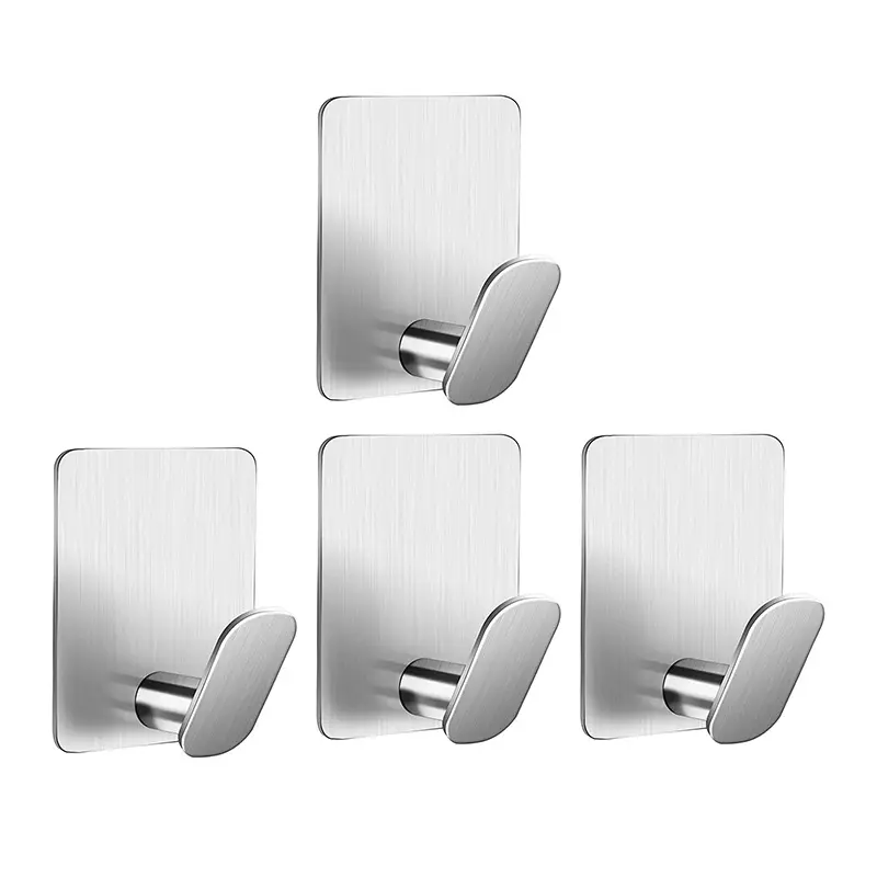 Nuevos accesorios de cocina de baño modernos Ganchos de pared autoadhesivos de acero inoxidable 304