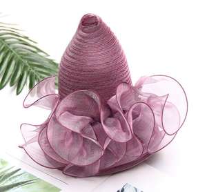 New Elegant <b>Wedding</b> Organza White Flower Fashion Women Ladies Church <b>Hats</b> Sinamay - Product Image 3