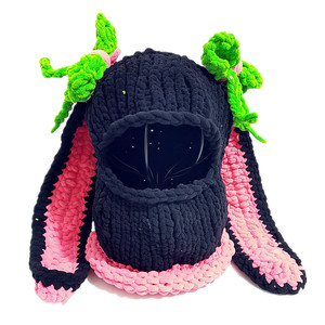 <span class=keywords><strong>2025</strong></span> Cho Amazon Cross-Biên Giới Handmade Dệt Kim Halloween Hình Ảnh Phong Cách Phổ Thông Vải Sáng Tạo Vui Ma Quỷ Sừng Mũ Mặt Nạ Hat - Product Image 2