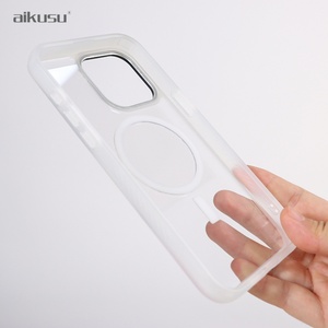 Coques de téléphone vierges en époxy transparent pour impression UV, coque de téléphone magnétique transparente mate en TPU avec paillettes pour iPhone 16 15 14 13 Pro Max - Product Image 3