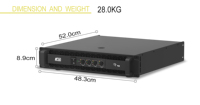 KSA 1000 Watts Amplificador de potencia TD de 4 canales Equipo de audio de clase de audio para un rendimiento de altavoz Premium