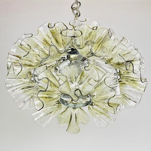 Floral Glass Chandelier 45 Cm Diameter Round <b>LED</b> <b>Light</b> Fixture For Bedroom Restaurant Lighting - Product Image 1