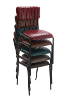 Chaise de comptoir traditionnelle en fer pour café commercial, version basse, dossier haut, durable, vente en gros d'usine