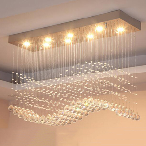 Lustre en cristal moderne K9 lustre à manger personnalité créative lampe en cristal rectangle moderne lampe à manger suspension pour salle à manger - Product Image 1