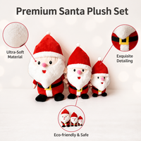 Décorations de Noël super douces en peluche (cerf, bonhomme de neige, Père Noël, sapin) - Jouets en peluche avec doublure en maille lavée pour le soulagement du stress