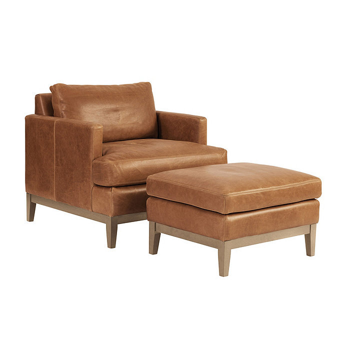 Living Room Furniture Leather Chair Ottoman