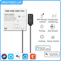 Modul Relay Kontrol Akses Tuya Smart EasyweiLink Bertenaga DC/USB dengan WiFi, Pengatur Suhu dan Kelembapan, Mode Momentary, Self-locking, dan Interlocking