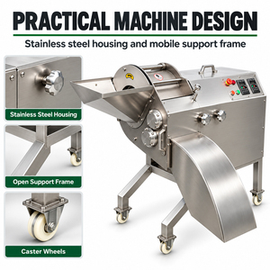 Máquina Industrial para Cortar Frutas y Verduras en Cubos, 2000-4000 kg/h, Cortadora de Alimentos de Acero Inoxidable - Product Image 2