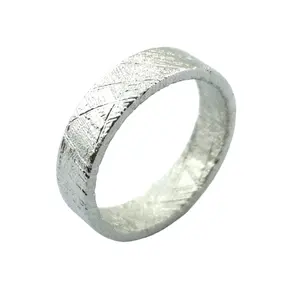 POYA Schmuck Meteorit Ring Authentischer Gibeon Meteorit Ring Herren Damen Meteorit Ring Natürliches Ehering Stein Ehering S.