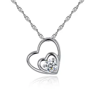 20013-6 модное простое классическое женское циркониевое ожерелье в форме сердца восемь сердец восемь стрел Двойное сердце