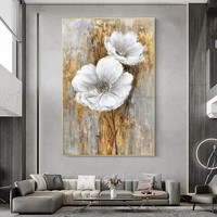 Produits de livraison directe personnalisés 2022 100% peinture épaisse peinte à la main fleurs colorées abstraites pour la décoration de la maison