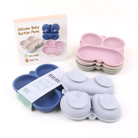 Produits pour bébés en forme d'animal de dessin animé, couverts en silicone de qualité alimentaire, vaisselle pour bébés, bol à ventouse, assiette, tasse, couverts, ensemble de vaisselle