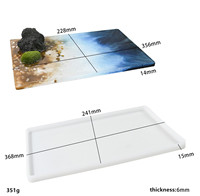 Moule en silicone pour plateau plat profond de grande taille, moule rectangulaire pour table basse en résine, moule en silicone de grande taille de forme rectangulaire