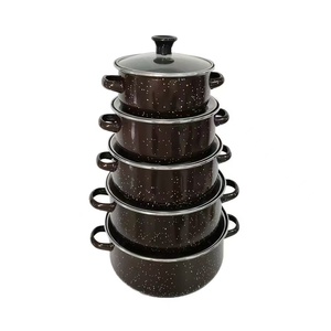 Juego de cazuela esmaltada de diseño clásico europeo de gran oferta, 5 uds., inducción de fondo de Metal para uso doméstico, restaurantes y hoteles comerciales - Product Image 1