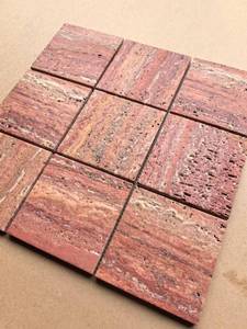 Piastrelle a Mosaico in <span class=keywords><strong>Travertino</strong></span> Rosso Naturale 3D Scanalate e Curvate per Rivestimento Pareti, Bagno, Doccia e Pavimento - Product Image 6
