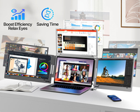 Moniteur portable LCD à rotation automatique Full HD 1080P avec extension d'écran triple ou quadruple 14 pouces, connexion Type C, pour ordinateurs portables