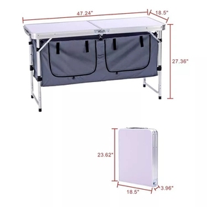 Table <span class=keywords><strong>de</strong></span> cuisson portable pliable facile à transporter, multifonctionnelle, pour le <span class=keywords><strong>camping</strong></span>, le pique-nique, armoire <span class=keywords><strong>de</strong></span> <span class=keywords><strong>cuisine</strong></span> avec rangement - Product Image 4
