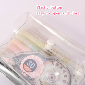 Sac à crayons transparent imperméable avec logo personnalisé, sac de rangement pour cosmétiques et maquillage, taille S/M/<span class=keywords><strong>L</strong></span>, utilisation scolaire et de bureau - Product Image 5