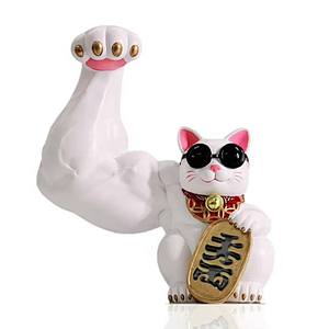 Céramique chinoise gros bras Muscle fort chat chanceux ouverture Fortune chat <span class=keywords><strong>Maneki</strong></span> <span class=keywords><strong>Neko</strong></span> pour cadeau d'affaires chat apportant de l'argent - Product Image 4
