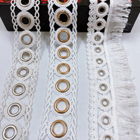 Vente chaude Nouveau Design Noir et Blanc Métal Oeillet Dentelle Ruban Ruban pour Accessoires De Vêtement