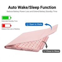 Étui Clavier Magique Rétroéclairé Personnalisable pour iPad Mini 6 Mini 7 en PU 8,3 pouces Détachable avec Support pour Stylet et Coque Intelligente