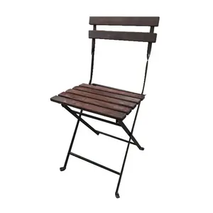 Quadro de metal para móveis do jardim, cadeira dobrável da madeira do metal do bistro