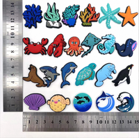 2024 mignon dessin animé océan thème crabe poisson conception océan Animal chaussure breloques décorations chaussures breloques pour chaussures accessoires