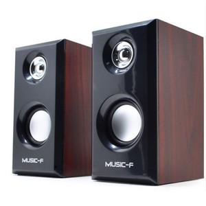 Altavoces Multimedia Mini de Madera Music-F, Sistema de Audio USB 2.0 para Escritorio y Portátil - Product Image 1
