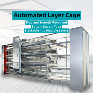 Cage en acier galvanisé à couche de cascade automatique Cage à faible rupture empilable Cross-Hopper Feeder Smooth Run Cold-Drawn M/E Collect Animals - Product Image 3