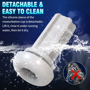 Coupe de masturbateur masculin électrique avec caractéristiques de chauffage de succion télescopique de vibration pour les jouets sexuels des hommes - Product Image 3