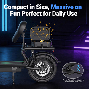 Foldable Electric Scooter Adult Urban Commute Escooter 48V 500W 10.4Ah App Enabled 40-60km Range 31-40km/h <strong>Basket</strong> Carry <strong>Bag</strong> <strong>UK</strong> - Product Image 5