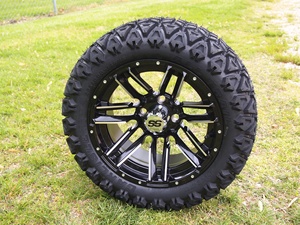 14 Inches Golf Cart Tire and <b>Wheel</b> 23x10-14 All Terrain Tires 14"x7" Moto Machined Black Aluminum 14 Inch Aluminum Golf Cart Whe - Product Image 4