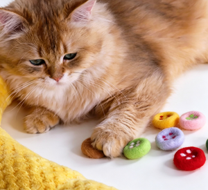 Jouet d'Entretenissement pour Animaux <span class=keywords><strong>de</strong></span> Compagnie en Laine Naturelle, Balles à Mâcher Artisanales en Feutre, Sans Produits Chimiques, Accessoire <span class=keywords><strong>de</strong></span> Dentition Sûr pour Chatons - Product Image 5