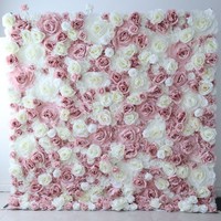 Mur de fleurs artificielles en soie enroulable pour Noël et Halloween - Décoration murale intérieure la plus vendue