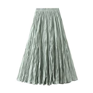 Fashion <b>Skirts</b> Elegant Solid Color Women Pleated Half <b>Skirt</b> Ladies High Waist Multi Pleated <b>Swing</b> <b>Skirts</b> - Product Image 3