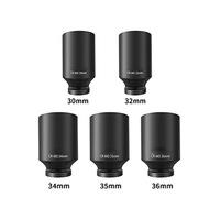 Jeu de douilles à impact profond de 5 pièces, 1/2 pouce, 12 pans, métrique, 30 mm, 32 mm, 34 mm, 35 mm, 36 mm, jeu de douilles pour axe de roue, moyeu, écrou