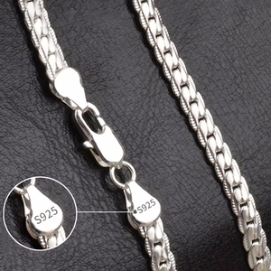 Bracciale laterale in argento 925 placcato, 5 mm, catena da 18/19/20 cm, gioielli alla moda per matrimonio e fidanzamento - Product Image 2