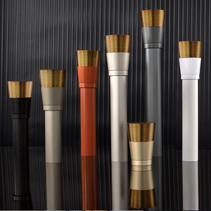 Rail de <span class=keywords><strong>rideau</strong></span> moderne minimaliste en aluminium à tige unique silencieux, <span class=keywords><strong>double</strong></span> couche, anneaux de suspension, trous de fixation, longueur personnalisée pour - Product Image 2