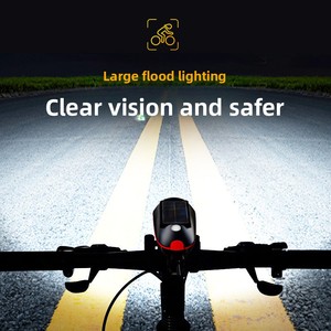 Lampe de poche solaire rechargeable USB pour vélo, phare LED haute luminosité pour la conduite de nuit, éclairage de route de montagne extérieur étanche - Product Image 2