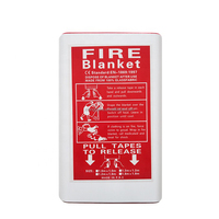 1m x 1m Couverture d'urgence ignifuge en fibre de verre pour extincteur de maison et de cuisine Outil de sécurité et de lutte contre l'incendie